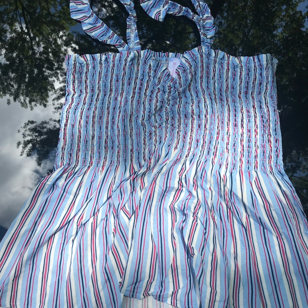 blue striped tank top xxxl